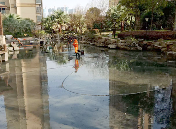 鄱阳景观池淤泥清理